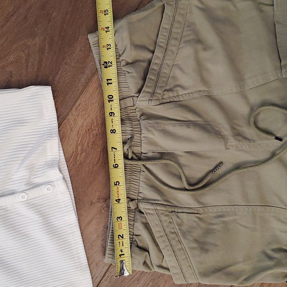 7 For All Mankind - Olive Green Draw-String Utili… - image 3